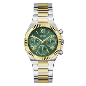Guess Women’s Quartz Two Tone Stainless Steel Green Dial 38mm Watch GW0769L4