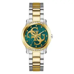 Guess Women’s Quartz Two Tone Stainless Steel Green Dial 36mm Watch GW0861L4