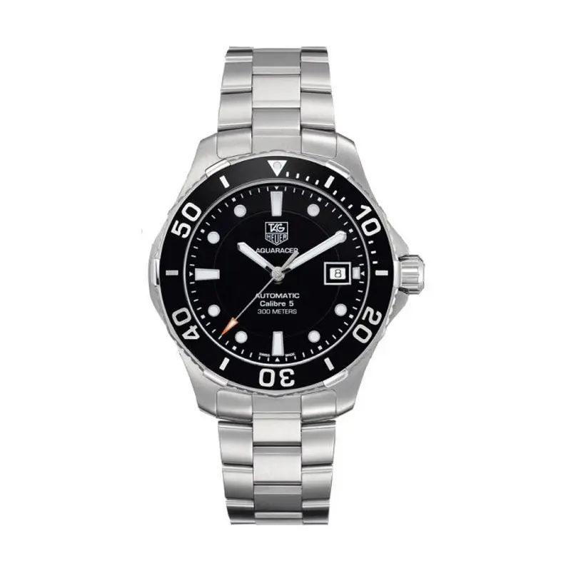 Tag Heuer Aquaracer Men’s Automatic Swiss Made Silver Stainless Steel Black Dial 41mm Watch WAN2110.BA0822