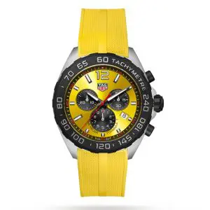 Tag Heuer Formula 1 Men’s Quartz Swiss Made Yellow Silicone Strap Yellow Dial 43mm Watch CAZ101AM.FT8054