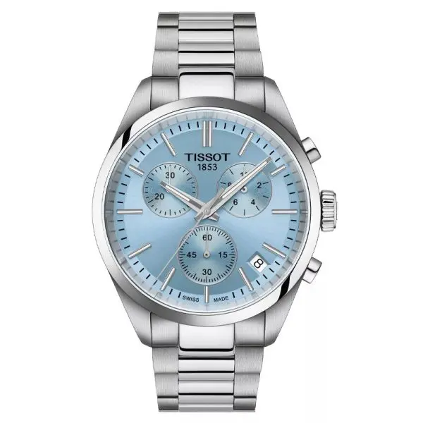 TISSOT Men’s Quartz Swiss Made Silver Stainless Steel Ice Blue Dial 40mm Watch T150.417.11.351.00