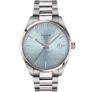 TISSOT Men’s Quartz Swiss Made Silver Stainless Steel Ice Blue Dial 40mm Watch T150.410.11.351.00