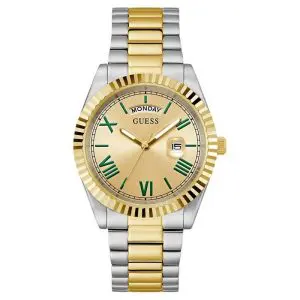 Guess Men’s Quartz Two-tone Stainless Steel Gold Dial 42mm Watch GW0265G14