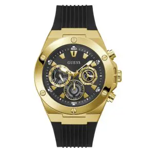 Guess Men’s Quartz Black Silicone Strap Black Dial 46mm Watch GW0417G4