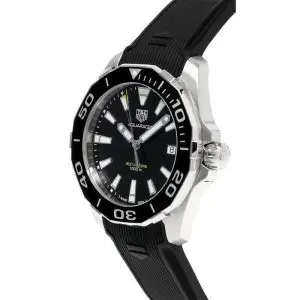 Tag Heuer Aquaracer Men’s Quartz Swiss Made Black Silicone Strap Black Dial 41mm Watch WAY111A.FT6151