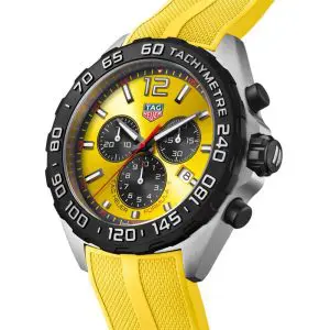 Tag Heuer Formula 1 Men’s Quartz Swiss Made Yellow Silicone Strap Yellow Dial 43mm Watch CAZ101AM.FT8054
