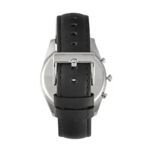 Beverly Hills Polo Club Men’s Quartz Black Leather Strap Silver Dial 44mm Watch BP3028X.331