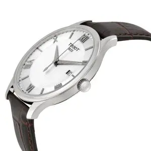 TISSOT Men’s Quartz Swiss Made Brown Leather Strap Silver Dial 42mm Watch T063.610.16.038.00