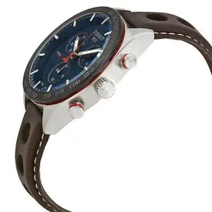 TISSOT Men’s Quartz Swiss Made Brown Leather Strap Blue Dial 42mm Watch T100.417.16.041.00