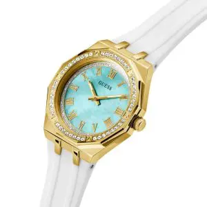 Guess Women’s Quartz White Silicone Strap Green Mother Of Pearl Dial 36mm Watch GW0872L1