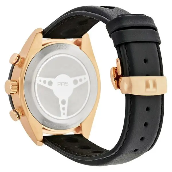 TISSOT Men’s Quartz Swiss Made Black Leather Strap Black Dial 42mm Watch T100.417.36.051.00