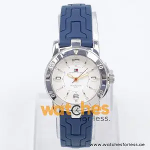 Tommy Hilfiger Women’s Quartz Navy Blue Silicone Strap Off-White Dial 31mm Watch 1789736