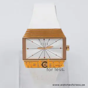 Elle Women’s Quartz White Silicone Strap Silver Sunray Dial 37mm Watch EL20077P04C