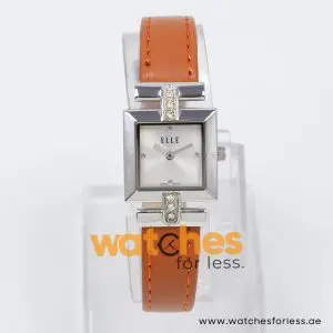 Elle Women’s Quartz Camel Brown Leather Strap Silver Sunray Dial 22mm Watch EL20021S02C