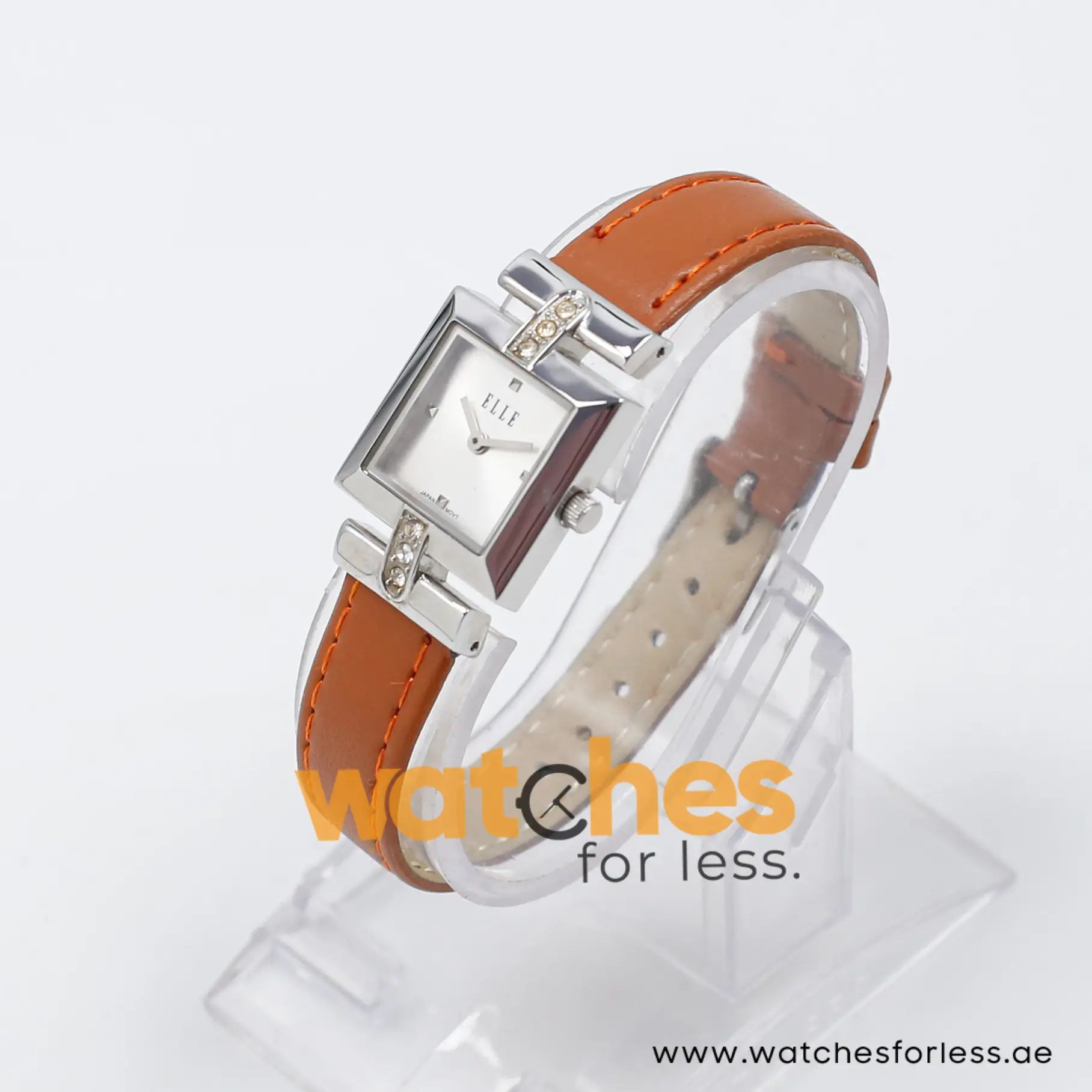Elle Women’s Quartz Camel Brown Leather Strap Silver Sunray Dial 22mm Watch EL20021S02C