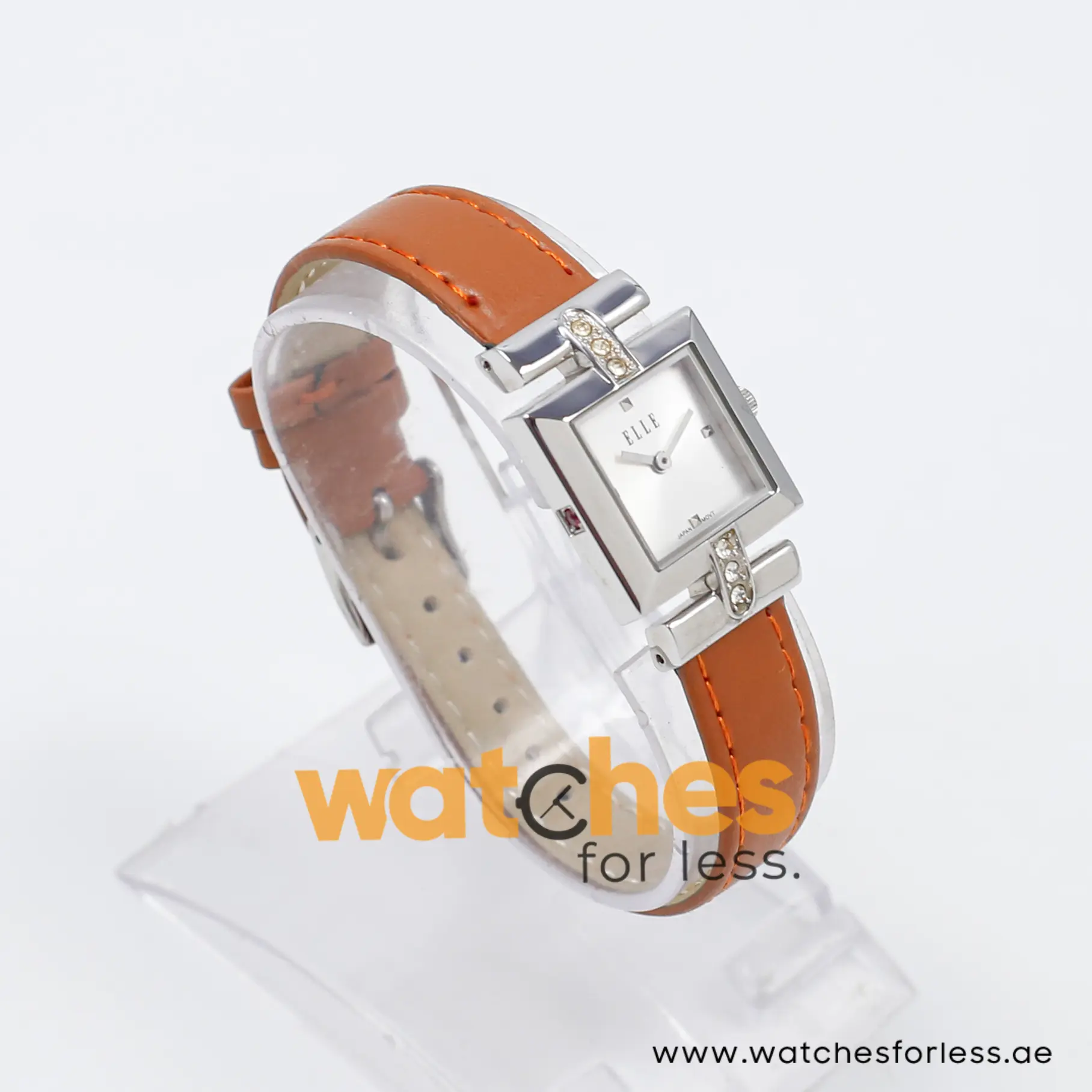 Elle Women’s Quartz Camel Brown Leather Strap Silver Sunray Dial 22mm Watch EL20021S02C