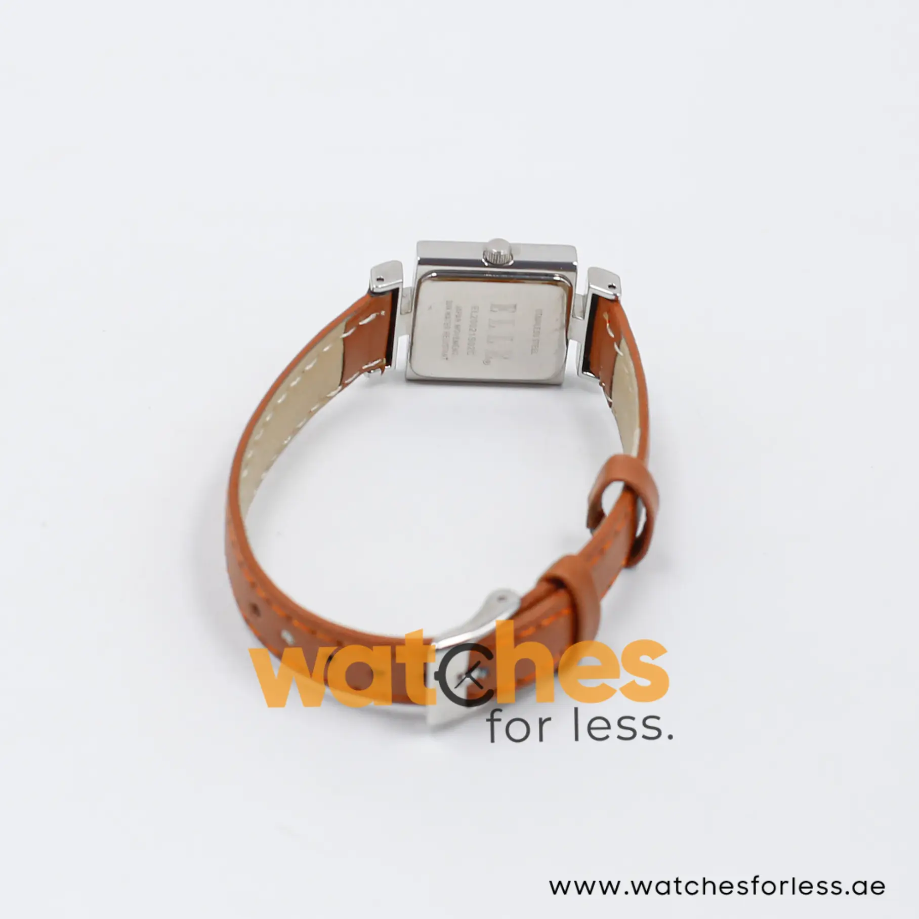 Elle Women’s Quartz Camel Brown Leather Strap Silver Sunray Dial 22mm Watch EL20021S02C