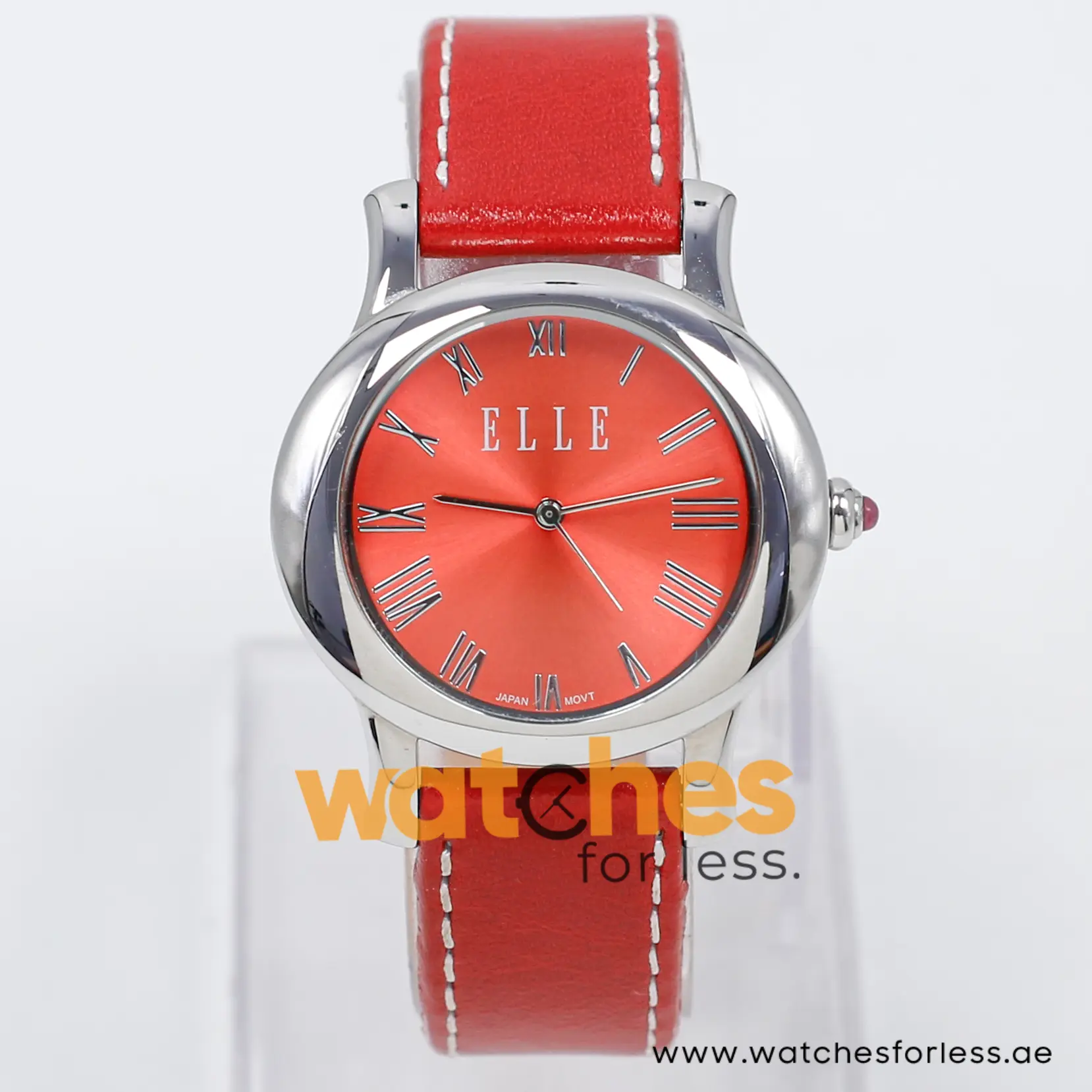 Elle Women’s Quartz Red Leather Strap Red Dial 38mm Watch EL20030S01N