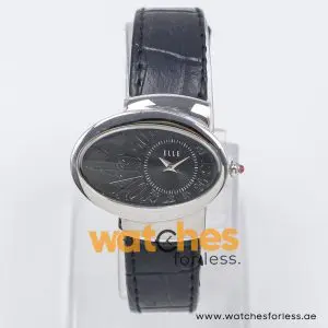 Elle Women’s Quartz Black Leather Strap Black Dial 40mm Watch EL20032S02N