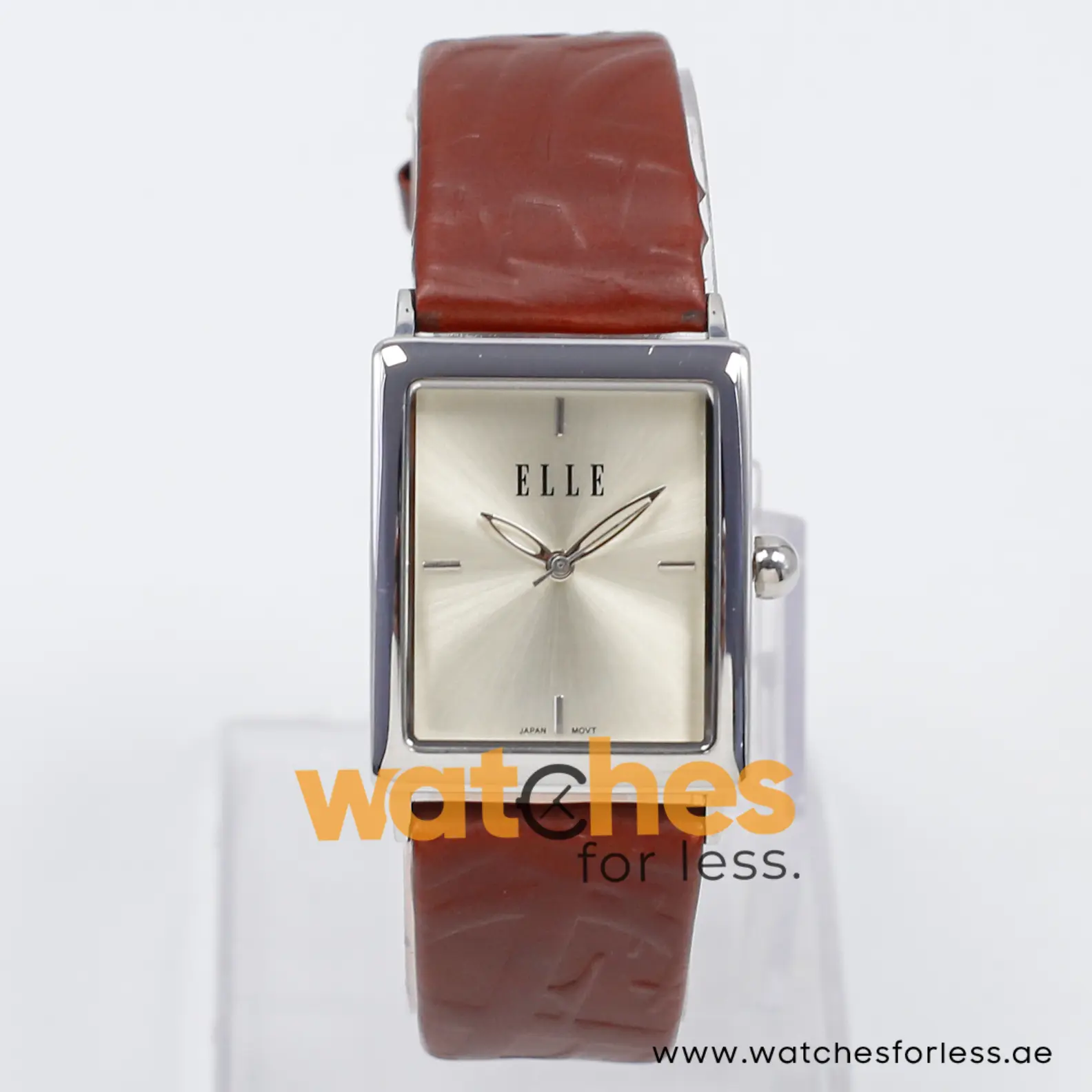 Elle Women’s Quartz Dark Brown Leather Strap Beige Dial 26mm Watch EL20026S02C