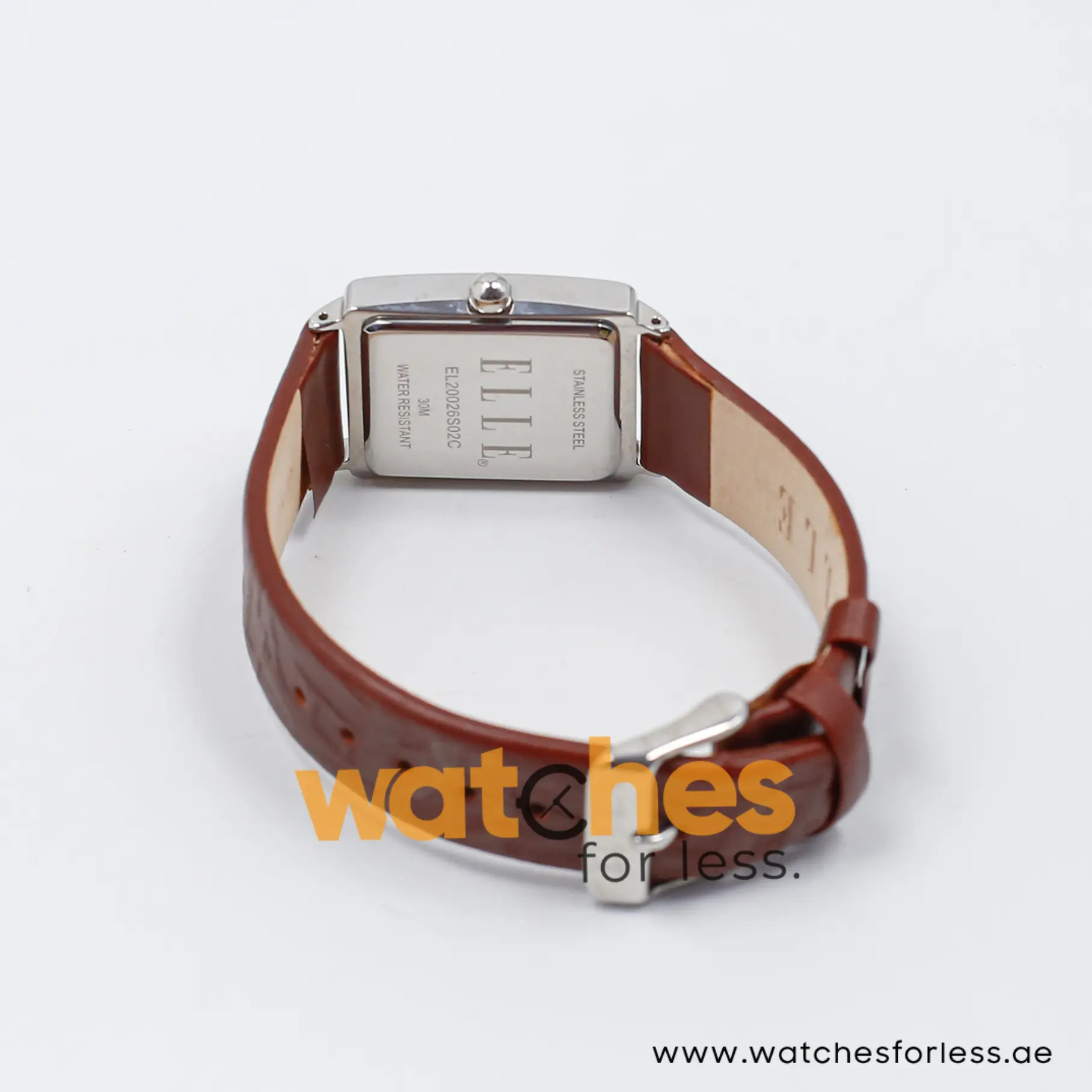 Elle Women’s Quartz Dark Brown Leather Strap Beige Dial 26mm Watch EL20026S02C