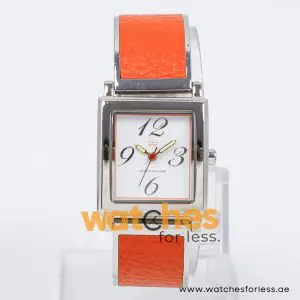 Tommy Hilfiger Women’s Quartz Orange & Silver Stainless Steel White Dial 27mm Watch 1780879