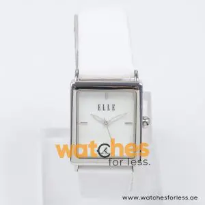 Elle Women’s Quartz White Leather Strap Mother Of Pearl Dial 26mm Watch EL20026S01C