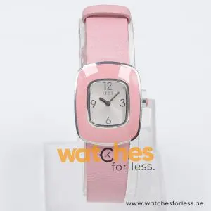 Elle Women’s Quartz Pink Leather Strap Silver Sunray Dial 25mm Watch LE20012S0