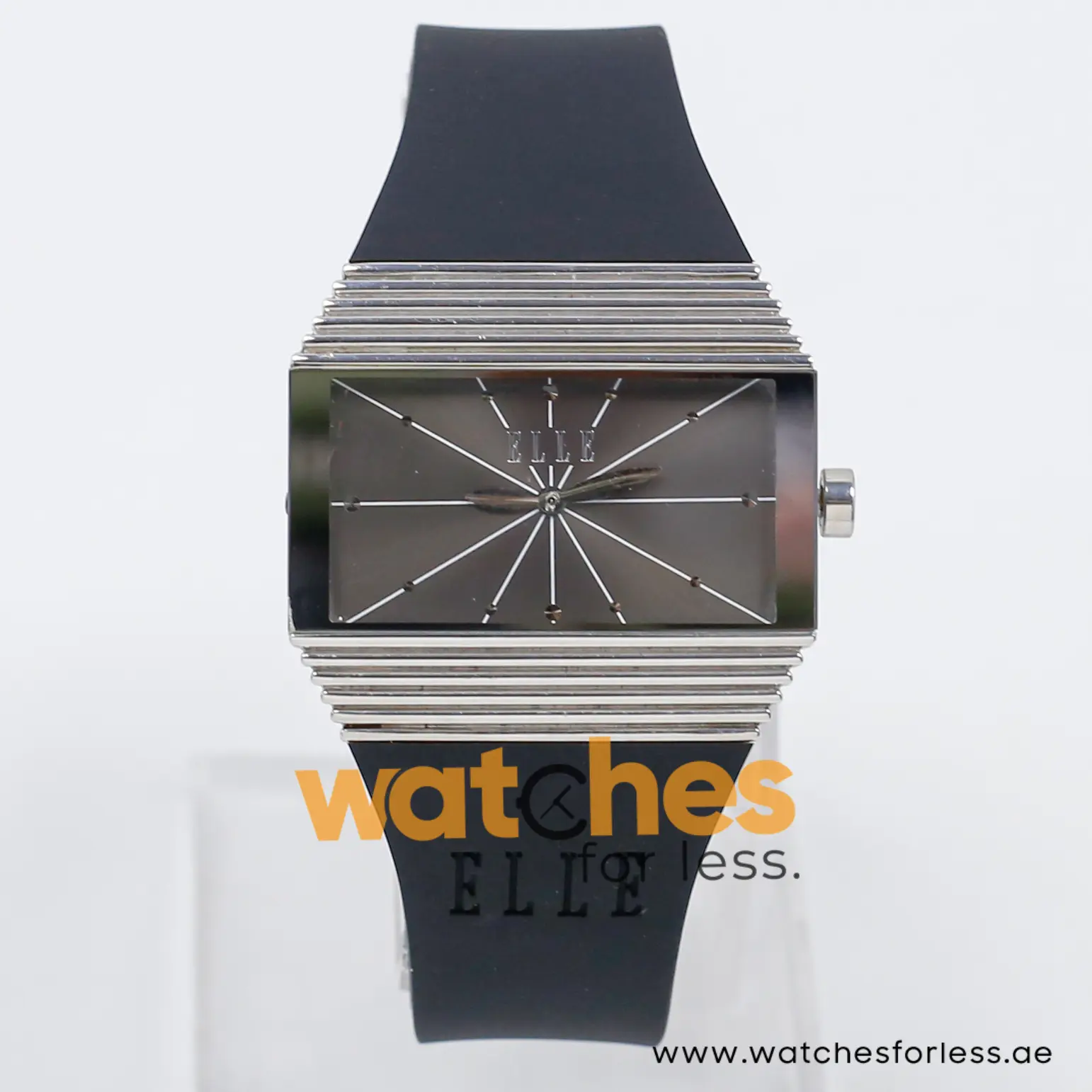 Elle Women’s Quartz Black Silicone Strap Grey Dial 37mm Watch EL20077P02C