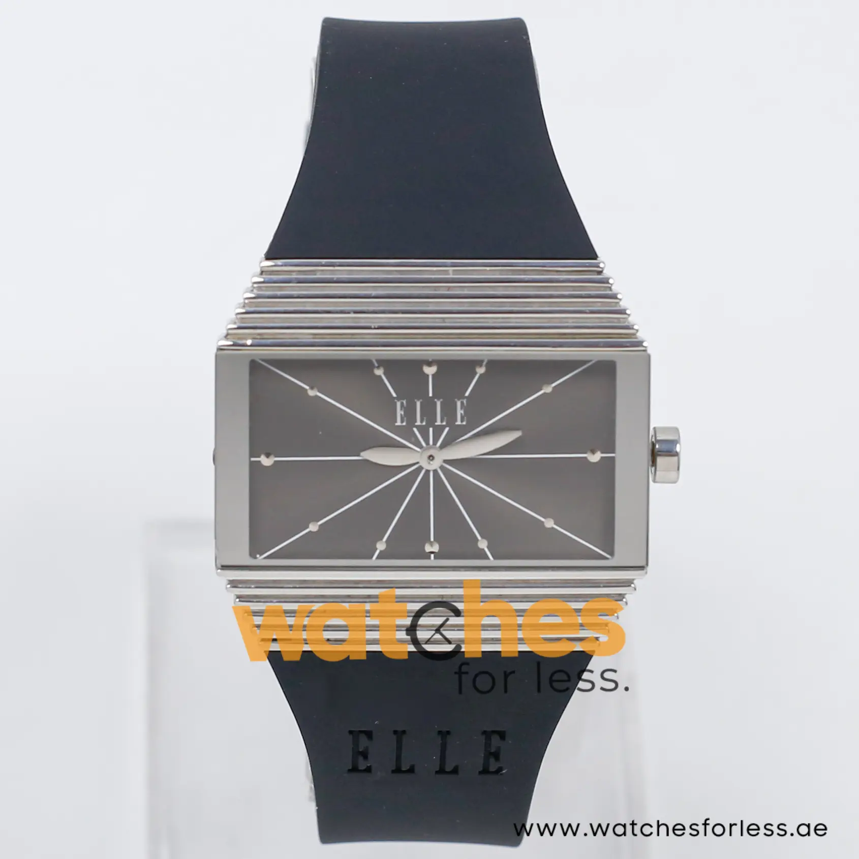 Elle Women’s Quartz Black Silicone Strap Grey Dial 37mm Watch EL20077P02C