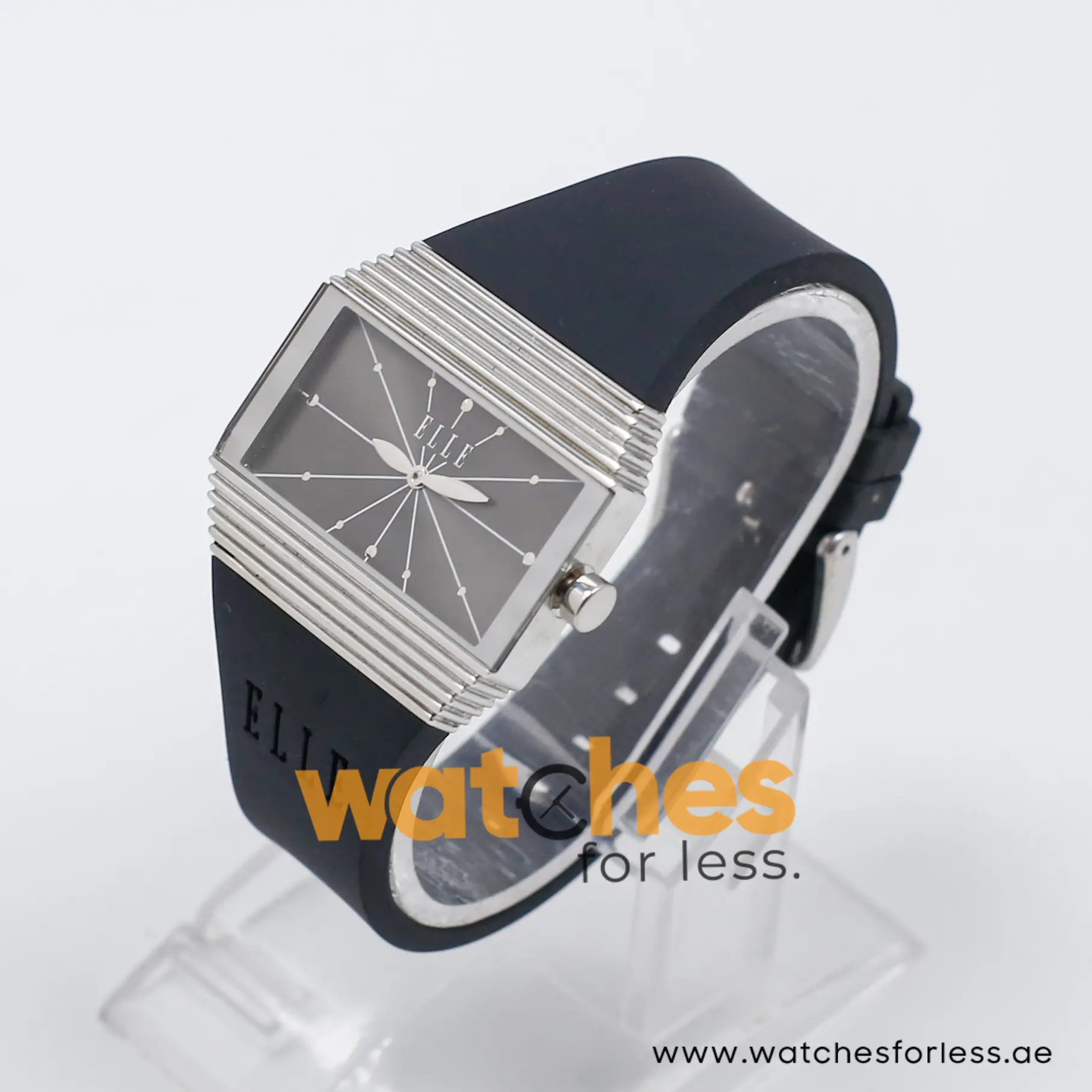 Elle Women’s Quartz Black Silicone Strap Grey Dial 37mm Watch EL20077P02C