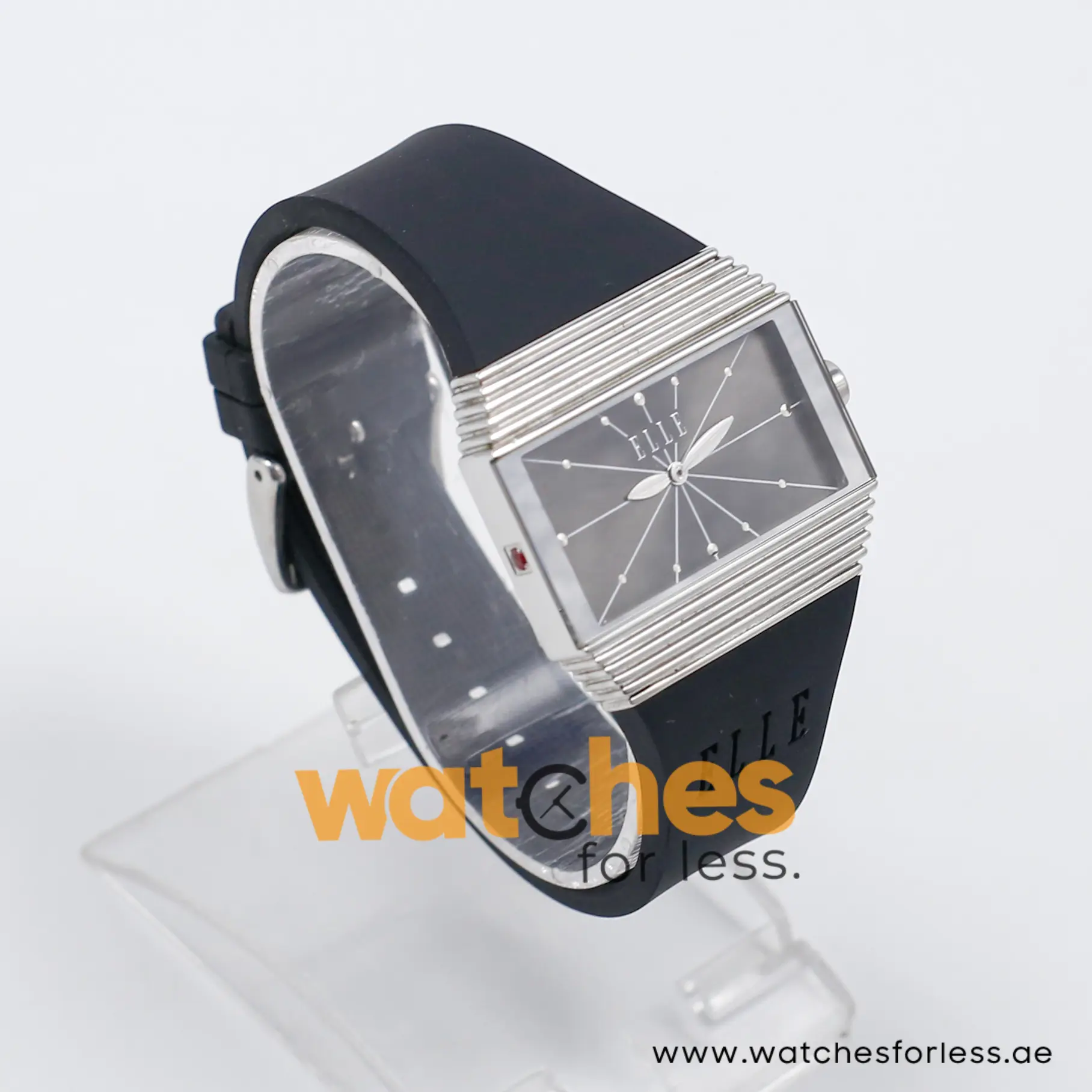 Elle Women’s Quartz Black Silicone Strap Grey Dial 37mm Watch EL20077P02C