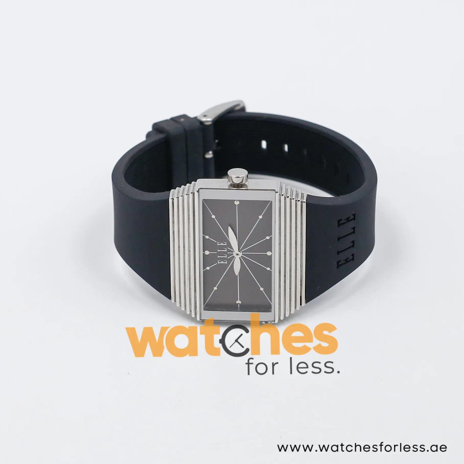 Elle Women’s Quartz Black Silicone Strap Grey Dial 37mm Watch EL20077P02C