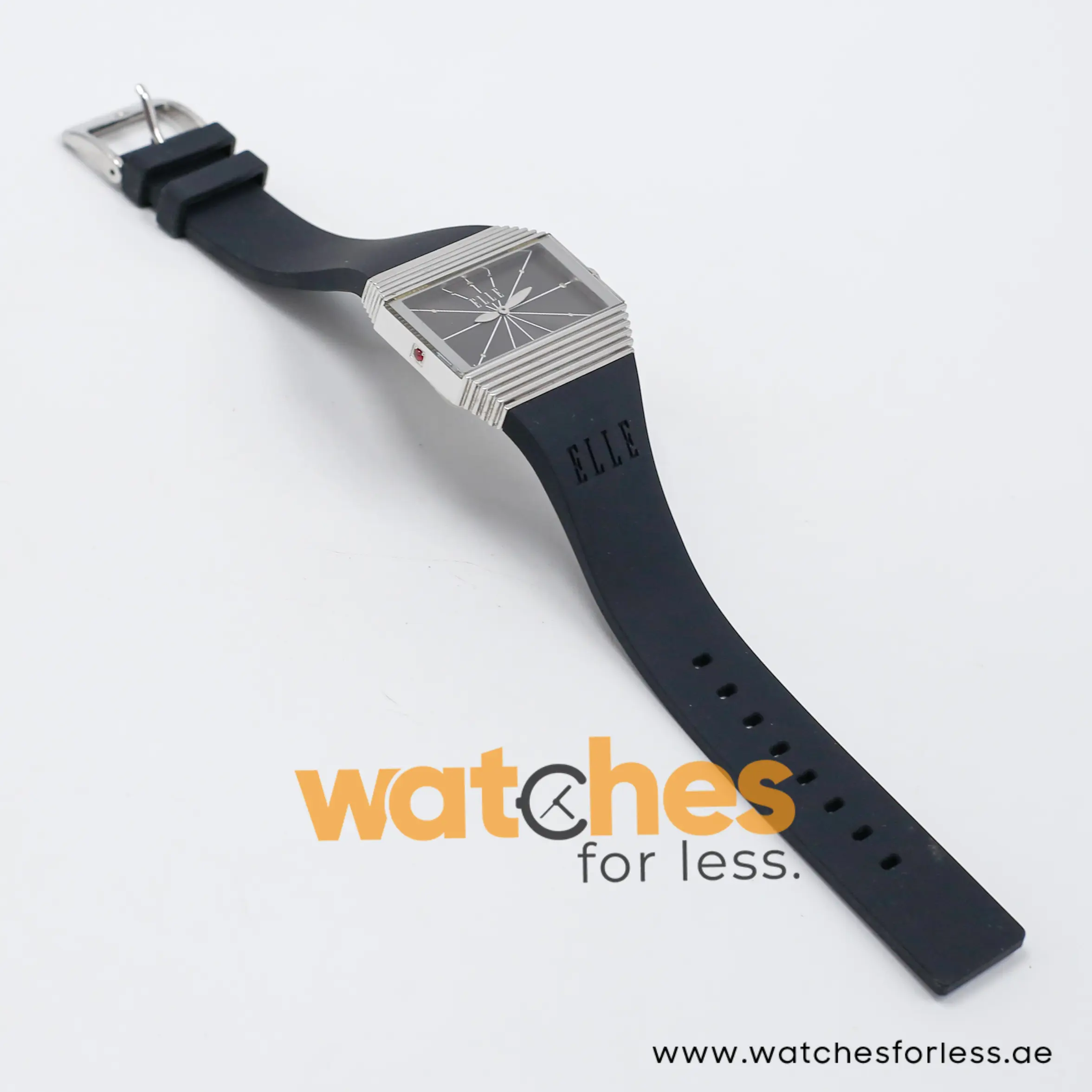 Elle Women’s Quartz Black Silicone Strap Grey Dial 37mm Watch EL20077P02C