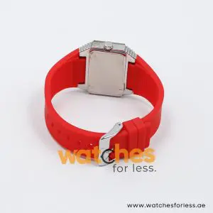Elle Women’s Quartz Red Silicone Strap Silver Sunray Dial 37mm Watch EL29077P06C