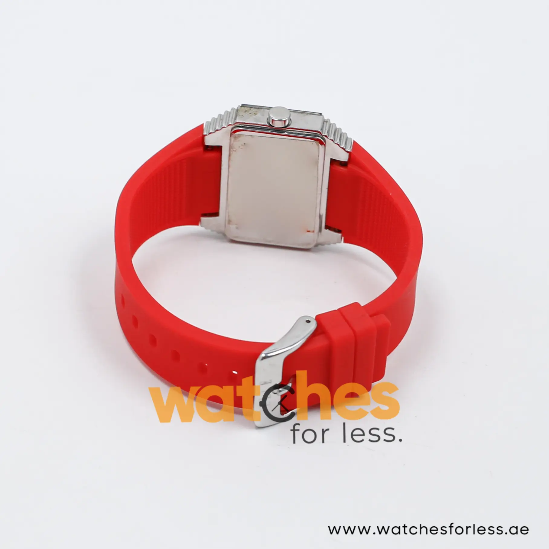 Elle Women’s Quartz Red Silicone Strap Silver Sunray Dial 37mm Watch EL29077P06C