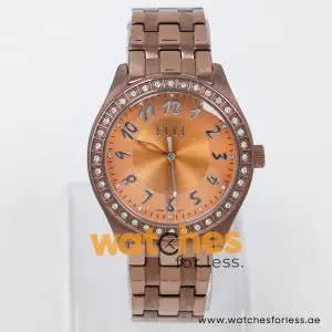 Elle Women’s Quartz Brown Stainless Steel Peach Dial 39mm Watch EL20016B03C