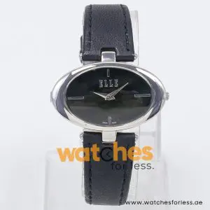 Elle Women’s Quartz Black Leather Strap Black Dial 40mm Watch EL20024S04C/1