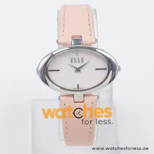 Elle Women’s Quartz Light Pink Leather Strap Mother Of Pearl Dial 40mm Watch EL20024S01C