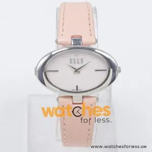 Elle Women’s Quartz Light Pink Leather Strap Mother Of Pearl Dial 40mm Watch EL20024S01C