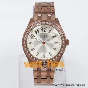 Elle Women’s Quartz Brown Stainless Steel Beige Dial 39mm Watch EL20016B06C