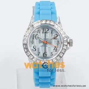Elle Women’s Quartz Sky Blue Silicone Strap Teal Color Dial 39mm Watch LE50010P05
