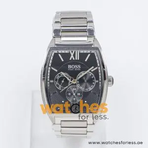 Hugo Boss Men’s Quartz Silver Stainless Steel Black Dial 38mm Watch 1512396