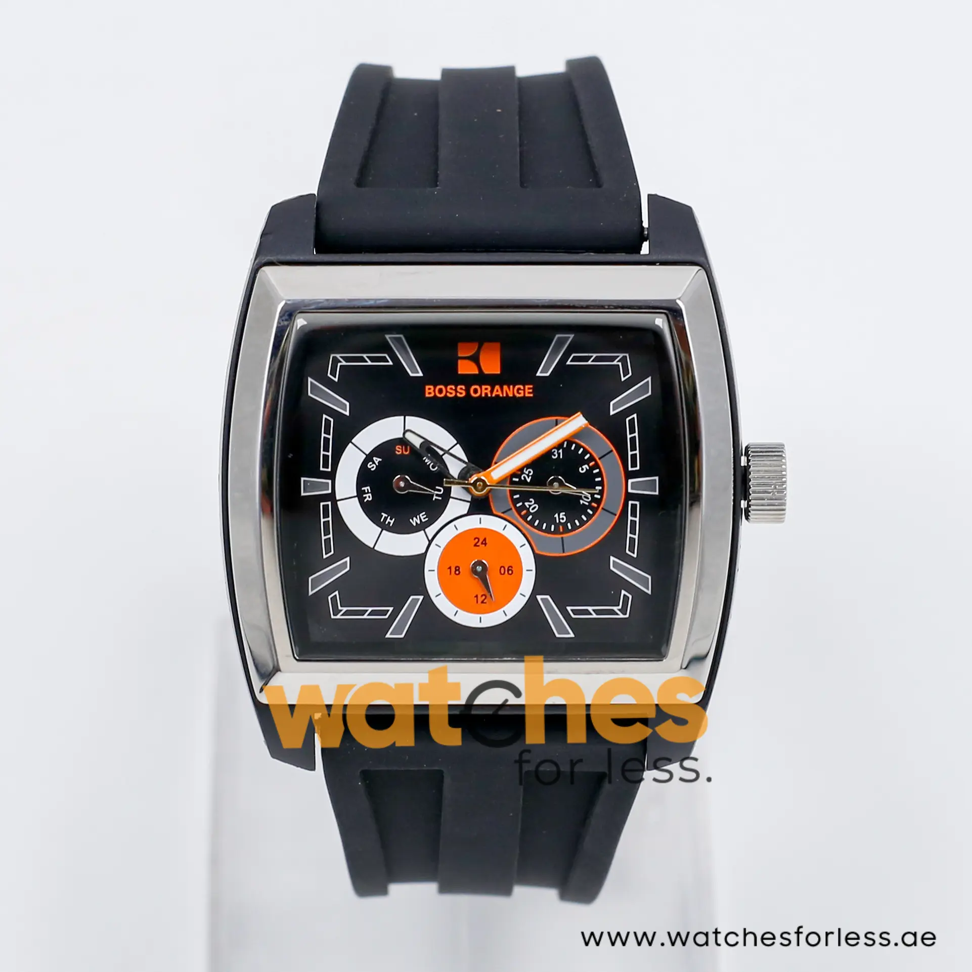 Hugo Boss Men’s Quartz Black Silicone Strap Black Dial 44mm Watch 1512604