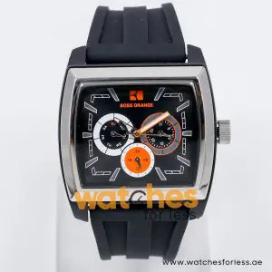 Hugo Boss Men’s Quartz Black Silicone Strap Black Dial 44mm Watch 1512604