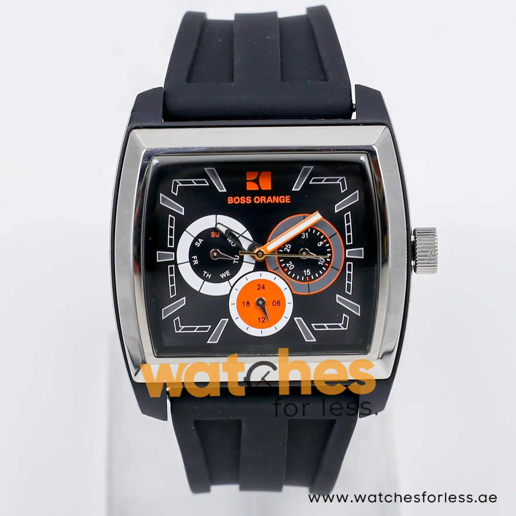 Hugo Boss Men’s Quartz Black Silicone Strap Black Dial 44mm Watch 1512604