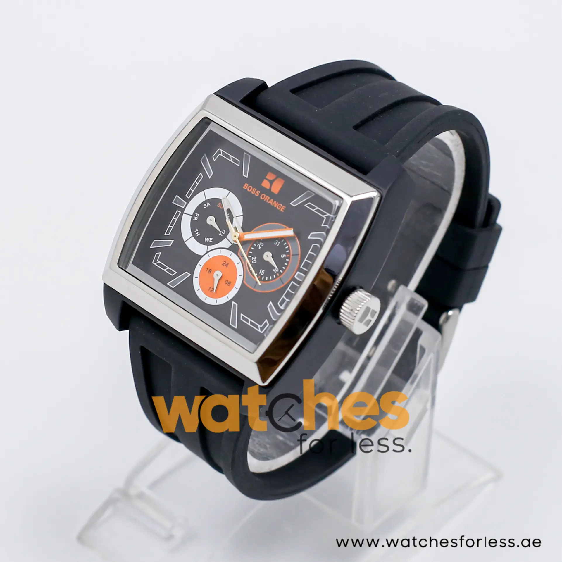 Hugo Boss Men’s Quartz Black Silicone Strap Black Dial 44mm Watch 1512604