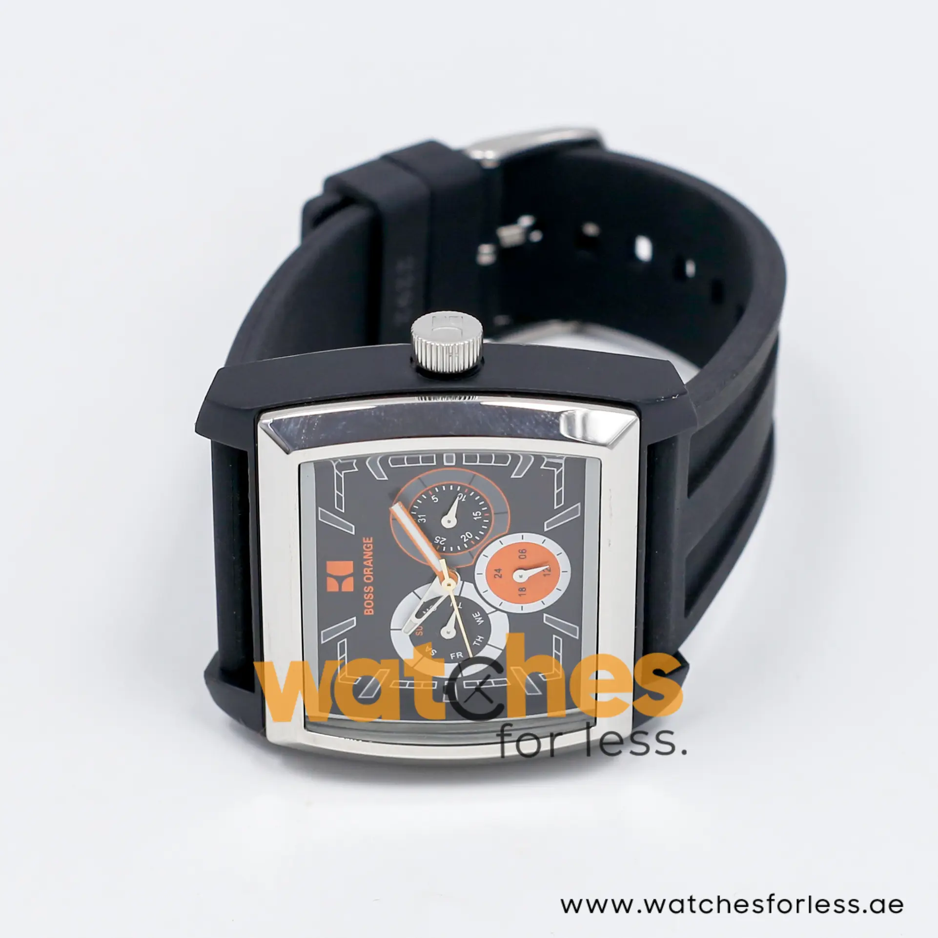 Hugo Boss Men’s Quartz Black Silicone Strap Black Dial 44mm Watch 1512604