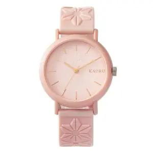 Kaoru Japan Women’s Quartz Silicone Strap Pink Dial 38mm Watch KAORU001S2 Sakura Fragrance