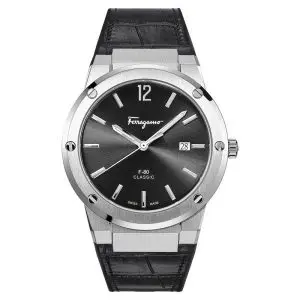 Ferragamo Men’s Swiss Made Quartz Black Hybrid Strap Black Dial 41mm Watch SFDT00219